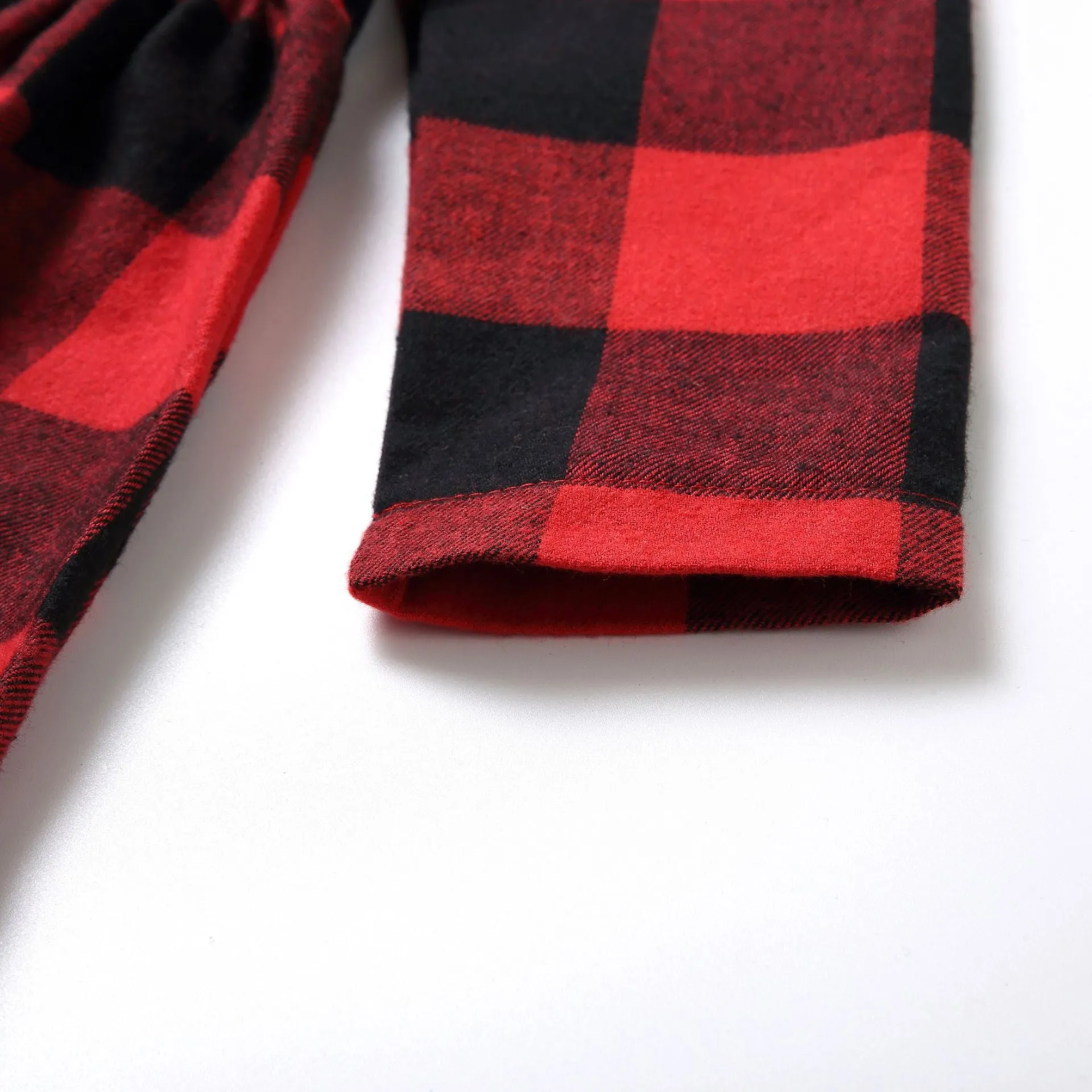 Christmas Buffalo Plaid Long-sleeve Dresses for Mom and Me