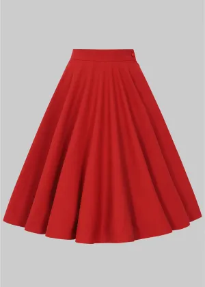Collectif Milla 50's Swing Skirt Red