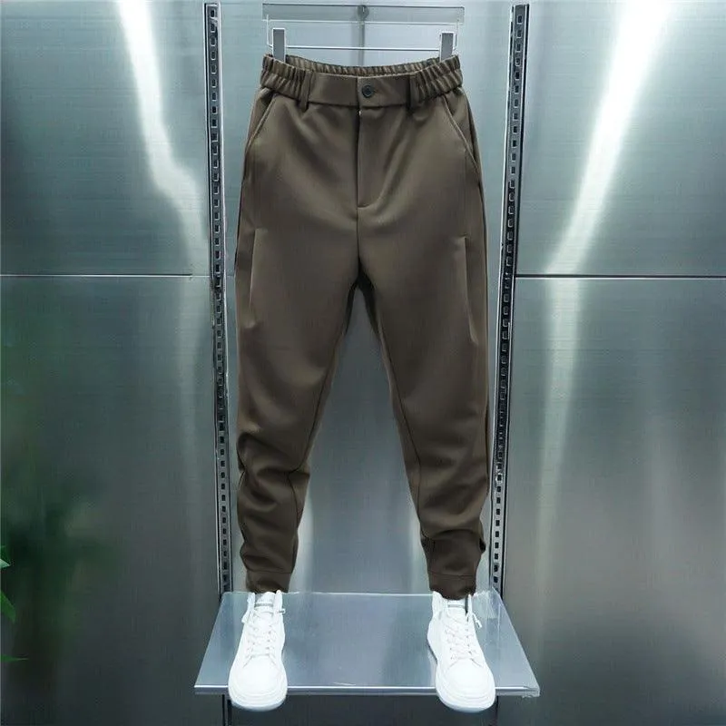 Cropped Harem Pants with Ankle Strap