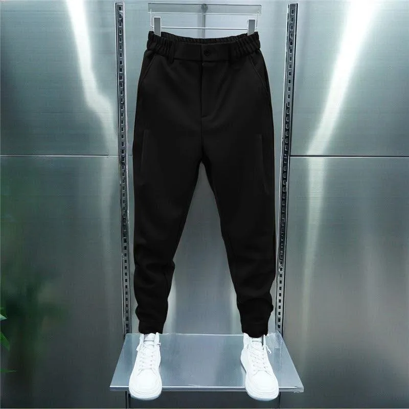 Cropped Harem Pants with Ankle Strap