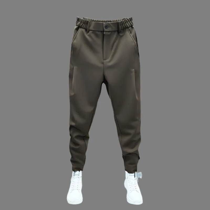 Cropped Harem Pants with Ankle Strap