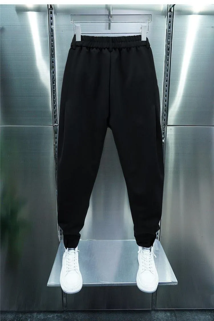 Cropped Harem Pants with Ankle Strap