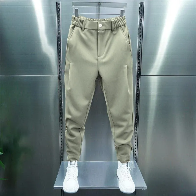 Cropped Harem Pants with Ankle Strap