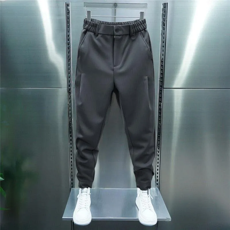 Cropped Harem Pants with Ankle Strap