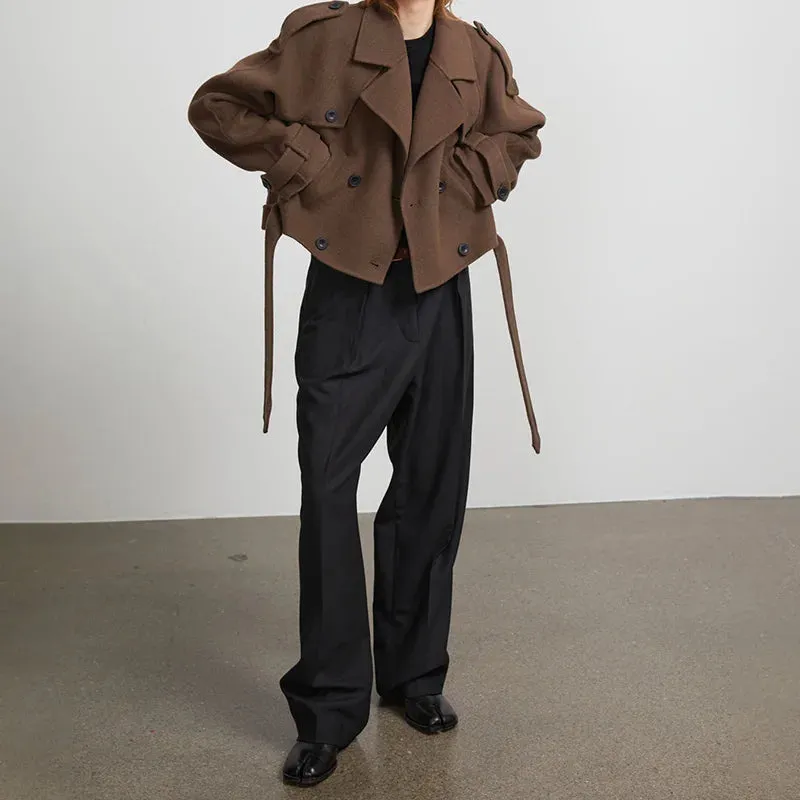 Cropped Wool Trench