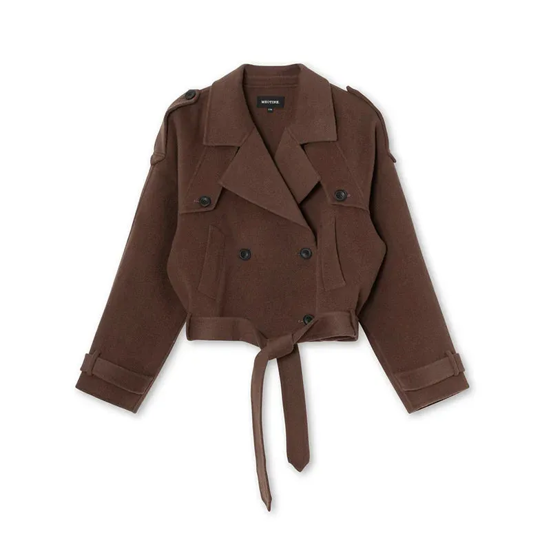 Cropped Wool Trench