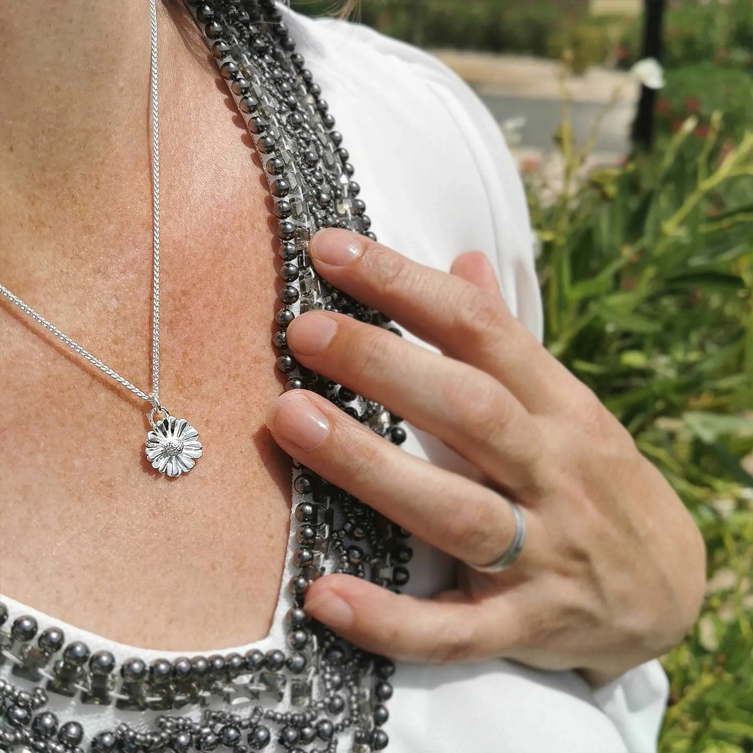 Daisy Silver Necklace