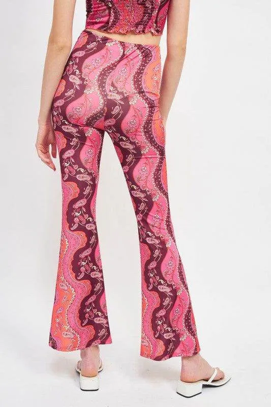 Emory Park | Printed High Rise Flared Pants
