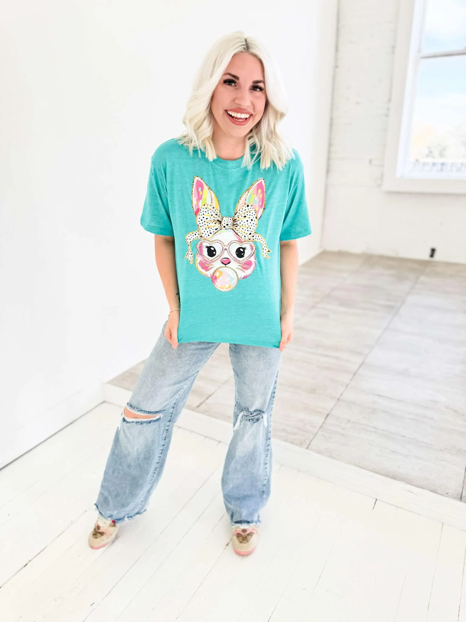 Explore More Collection - Bubble Gum Bunny Graphic Tee
