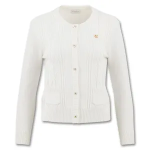 Fairliar Cable Pocket Round Neck Golf Cardigan 2023 Women