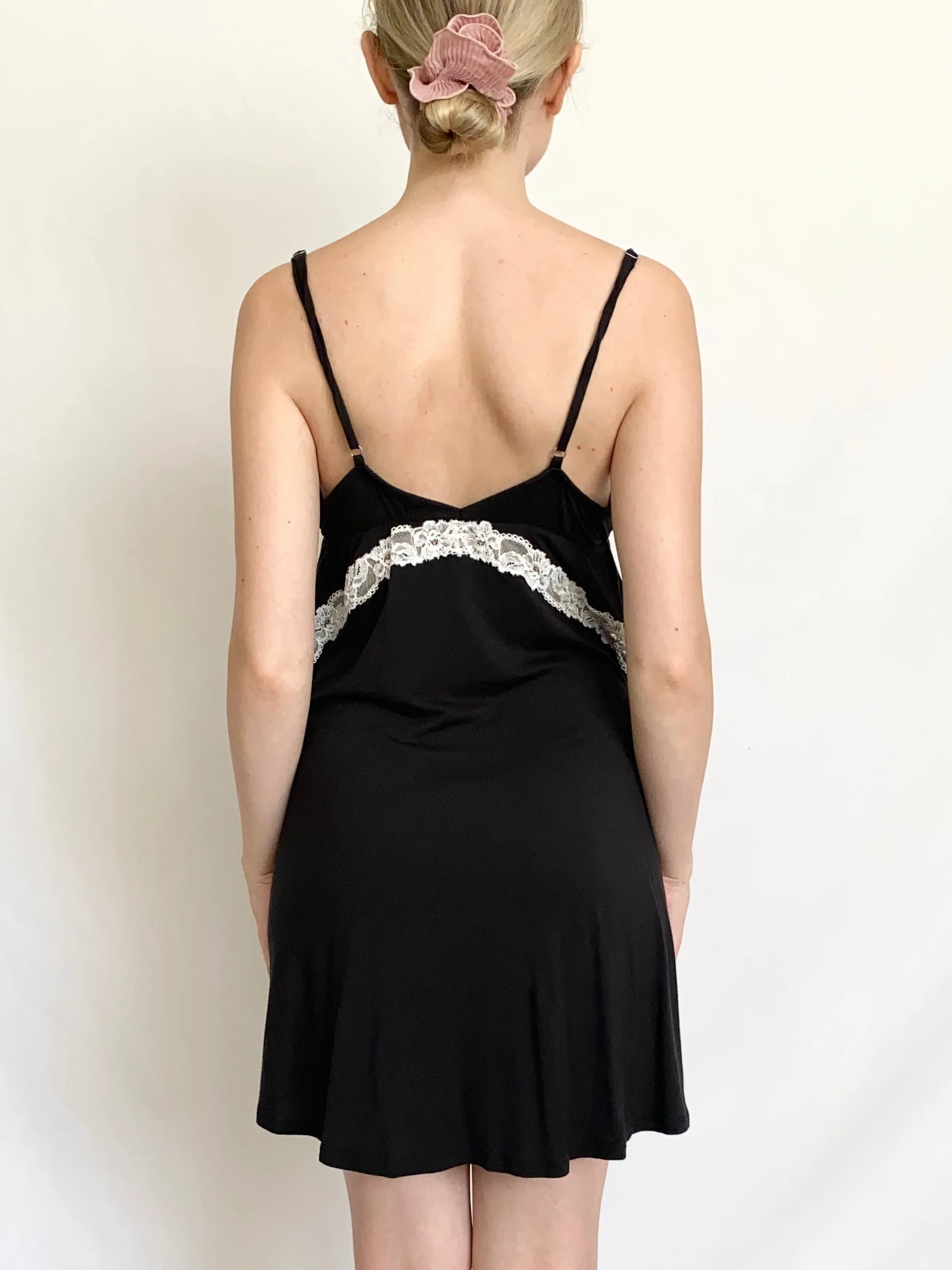 Lace Trim Victoria's Secret Soft Black Nightie (S)