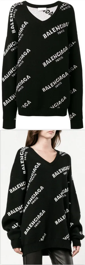 Logo Print Jumper, Black