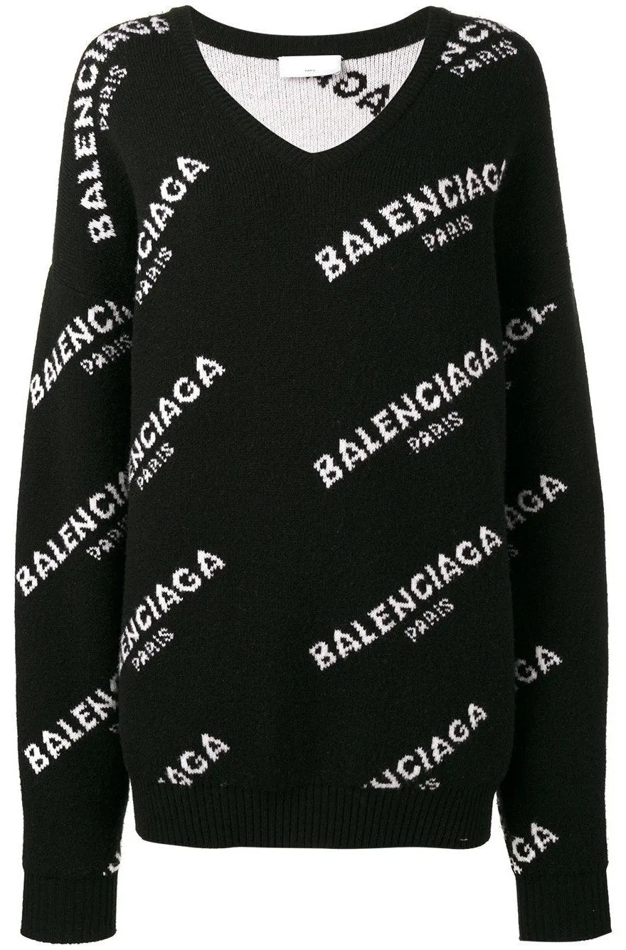 Logo Print Jumper, Black