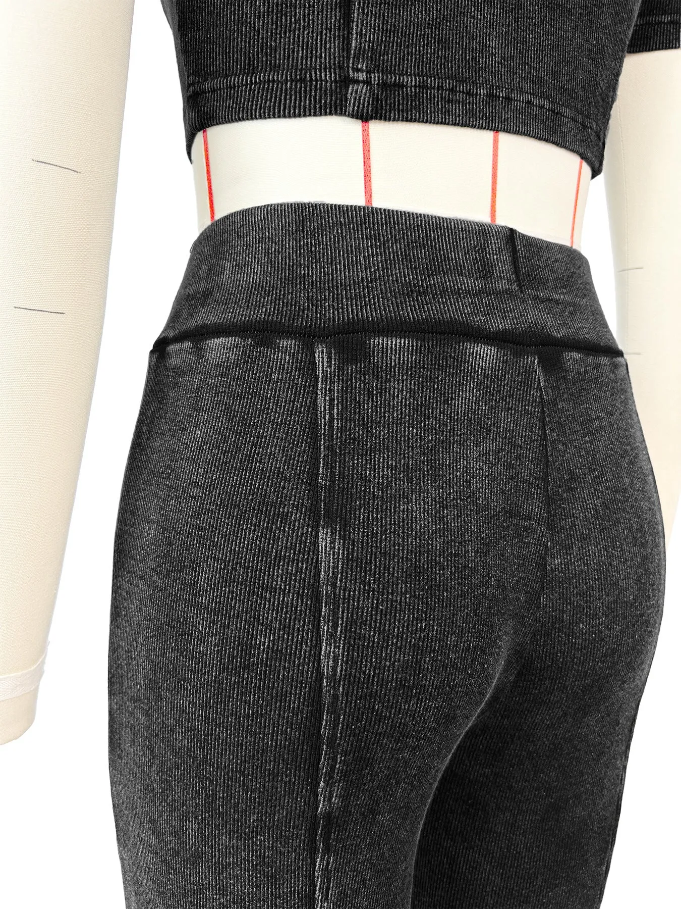 MB FASHION High Quality Premium Ribbed Crop Top and High-Waisted Pants Set 4035LY