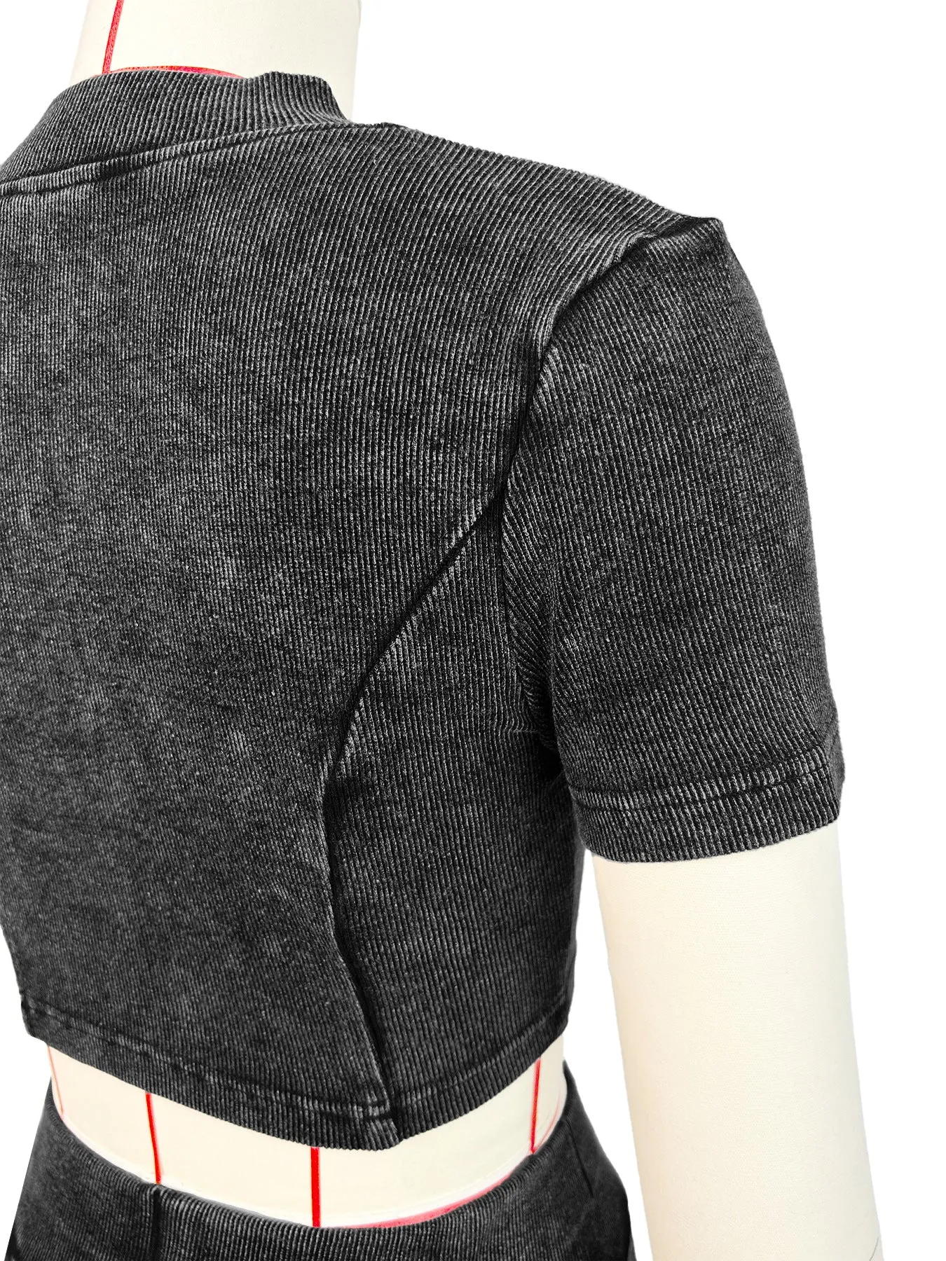 MB FASHION High Quality Premium Ribbed Crop Top and High-Waisted Pants Set 4035LY