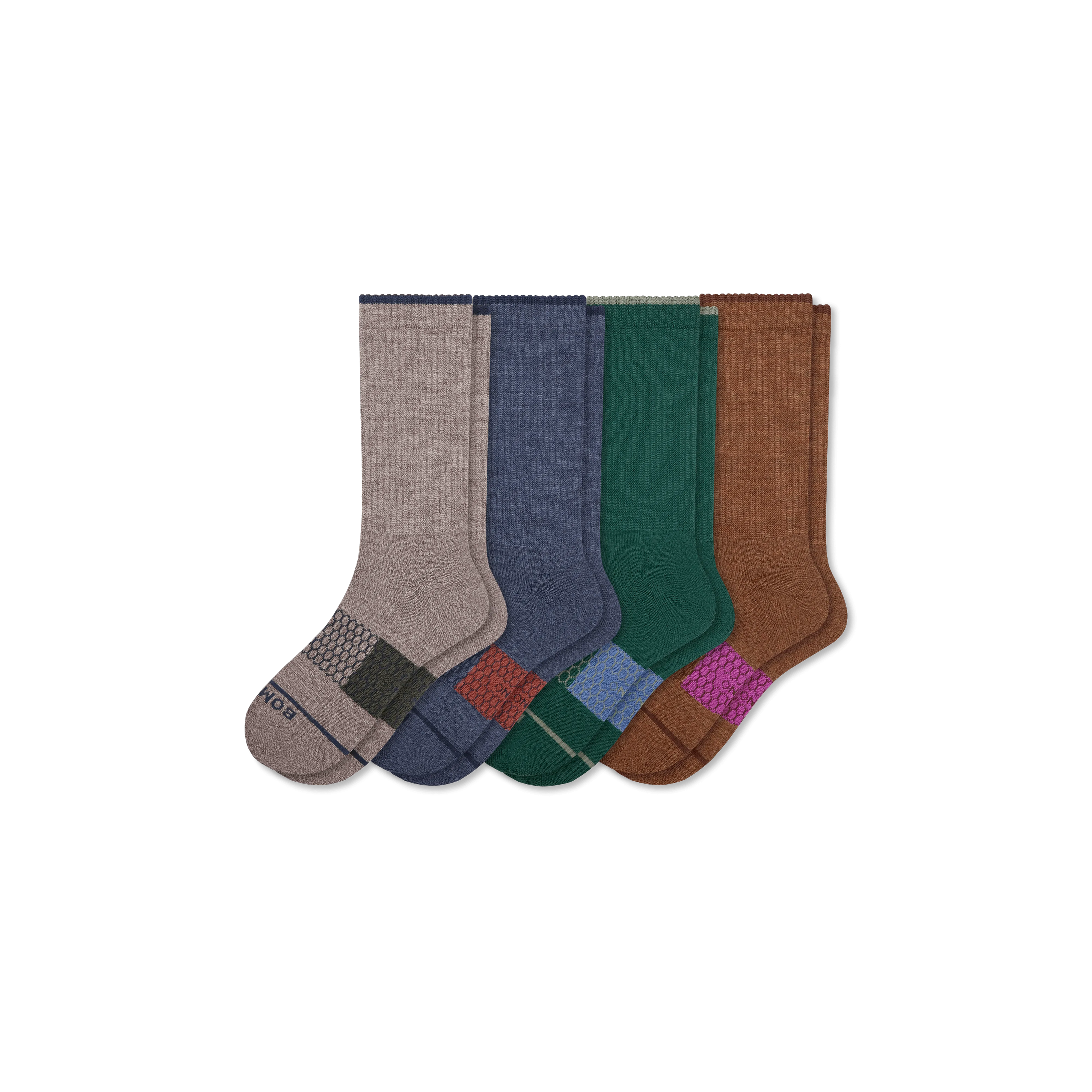 Men's Merino Wool Blend Calf Sock 4-Pack