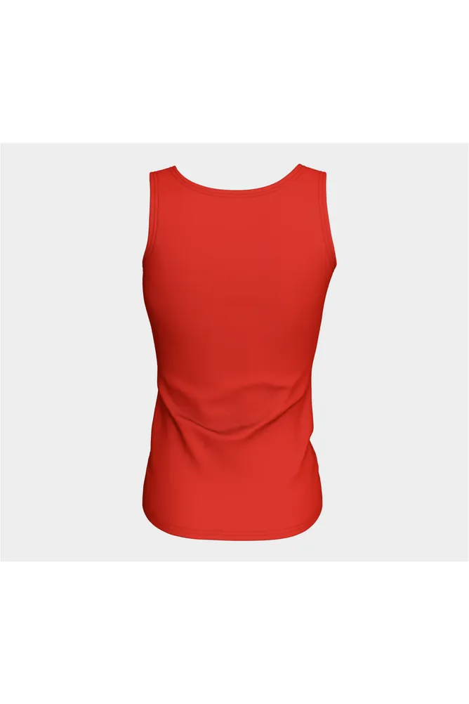 Red Orange Fitted Tank Top