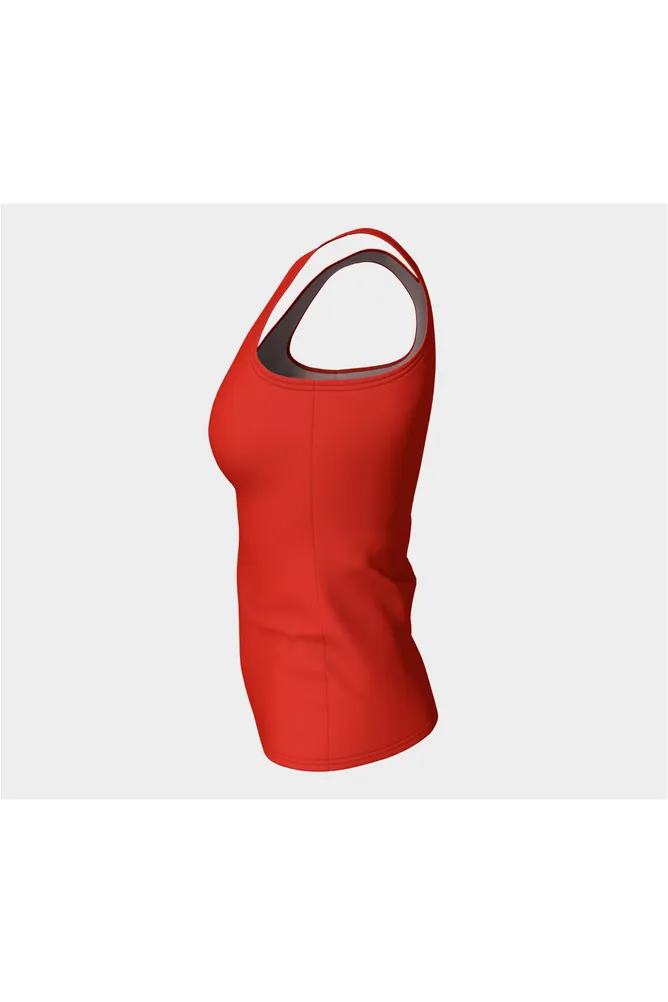 Red Orange Fitted Tank Top