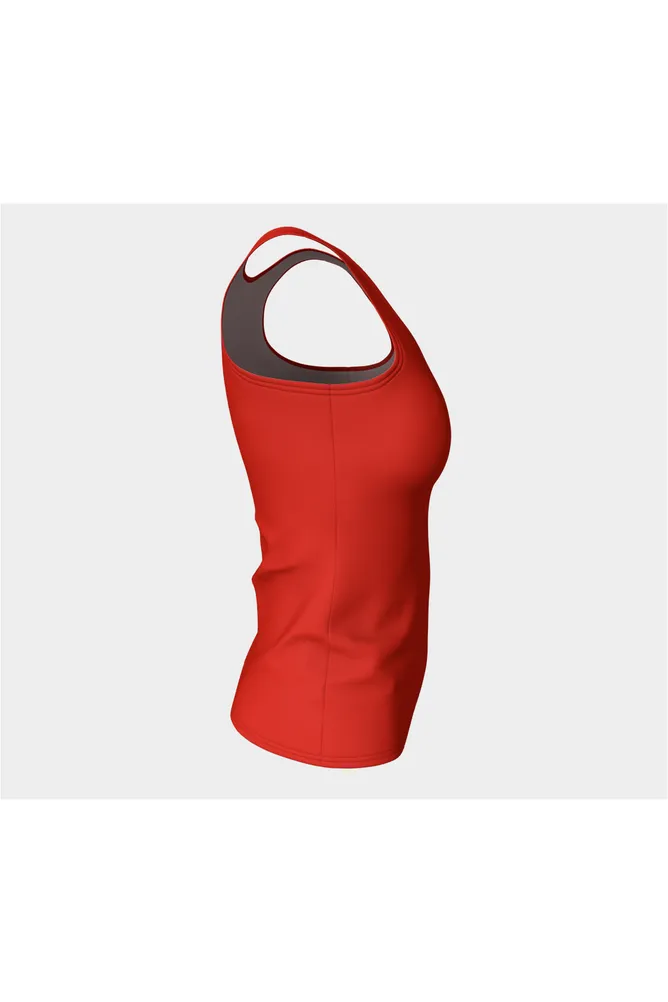 Red Orange Fitted Tank Top