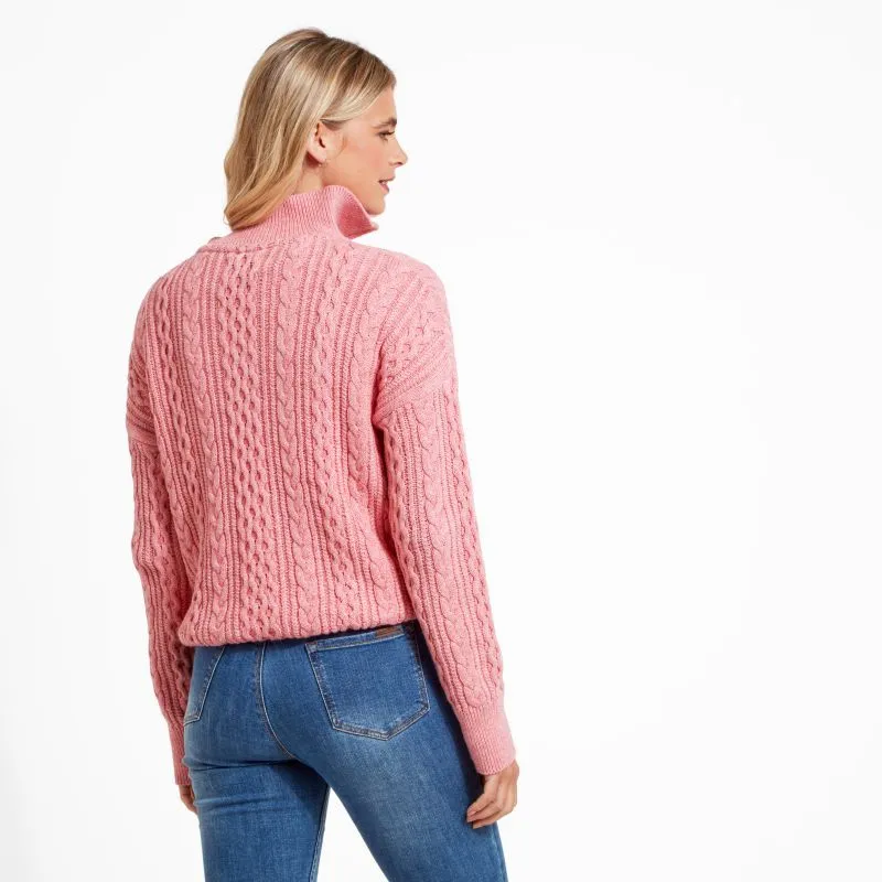 Schoffel Settle 1/4 Zip Ladies Jumper - Dusky Pink